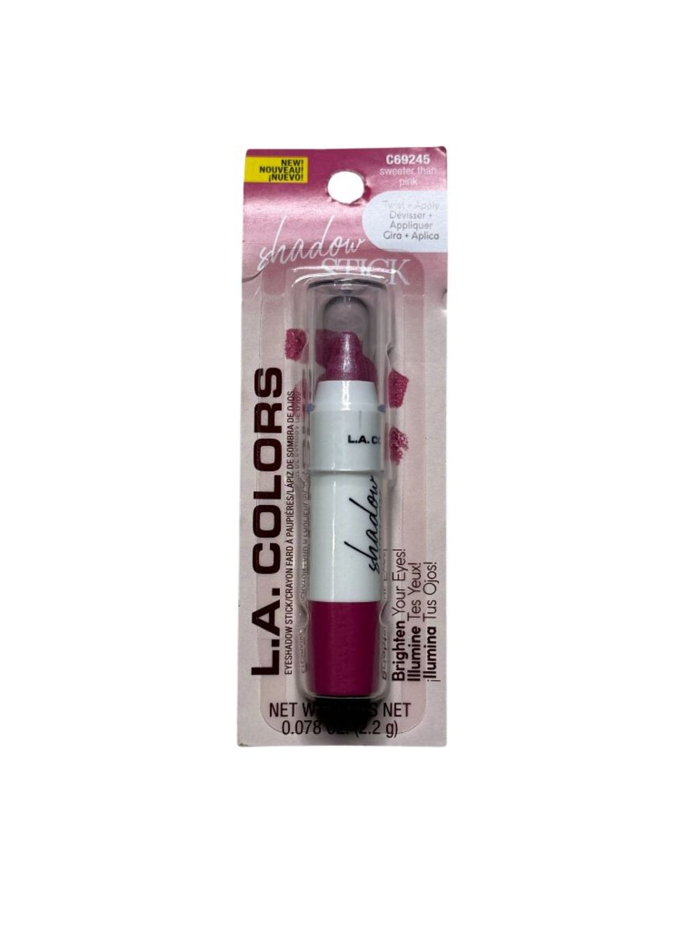 LA Colors Shadow Stick Sweeter Than Pink Eyeshadow Crayon Twist Up